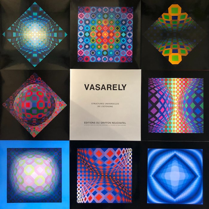 Victor Vasarely (1906-1997) - 8 sérigraphies. Structures universelles de l'octogone. Portfolio complet
