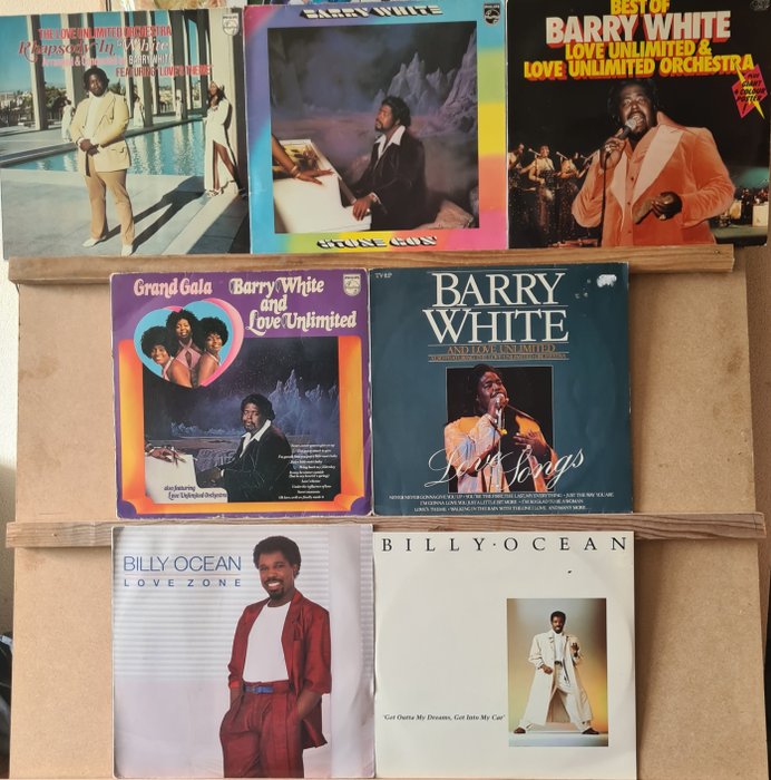 Barry White, Billy Ocean,Commodores and related - Diverse artiesten - Soul music - Diverse titels - 2xLP Album (dubbel album), LP's - Diverse persingen (zie de beschrijving) - 1974/1988