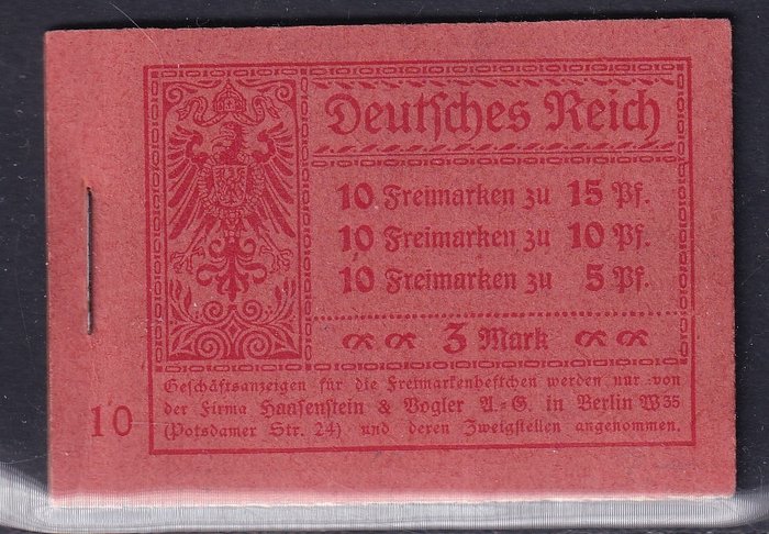 Deutsches Reich 1919 - Stamp booklet - Michel: 12 B ndgz