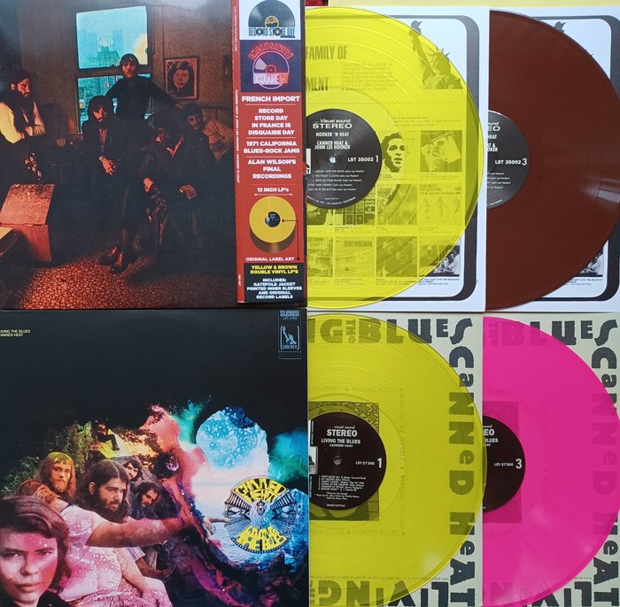 Canned Heat, John Lee Hooker - Hooker 'n Heat (2lp) plus Living The Blues (2lp) - Diverse titels - 2xLP Album (dubbel album) - Gekleurd vinyl, Heruitgave, Record Store Day release - 2020/2021