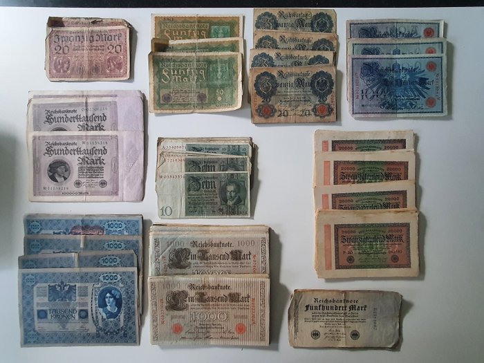 Monde - Autriche, Allemagne - 201 banknotes - Various dates