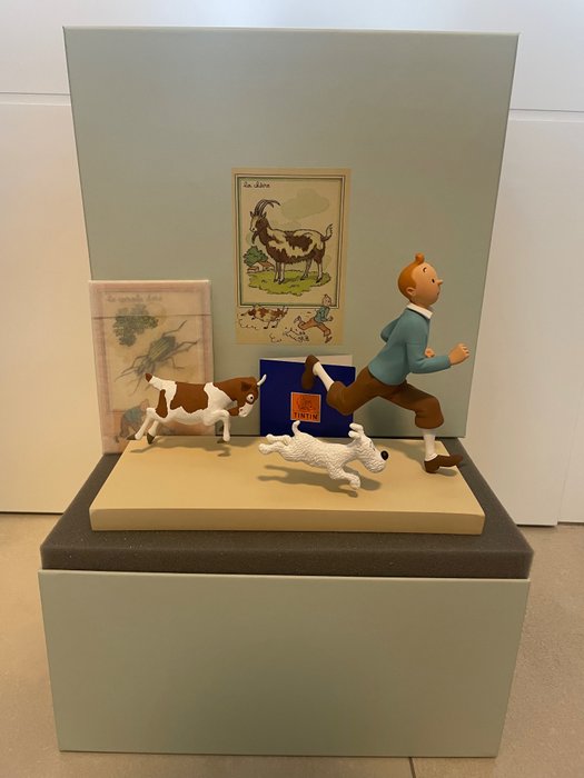 Tintin - Statuette Moulinsart 44012 - Fabrication Fariboles - Tintin et Milou et la chèvre - (2015)
