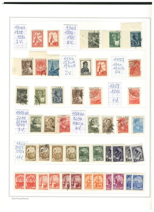 Sovjet-Unie 1921/1962 - Collection of stamps and souvenir sheets.