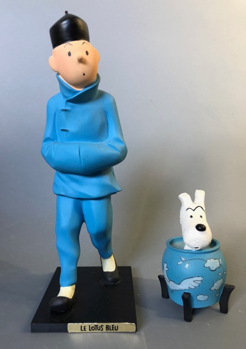 Tintin - Statuettes Leblon-Delienne 51 + 510 - Tintin et Milou potiche - Le lotus bleu - (1993/1995)