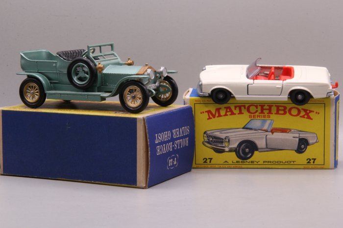 Matchbox - 1:76 - Rolls Royce Silver Ghost, Mercedes Benz 230sl - Matchbox 27 en Y15