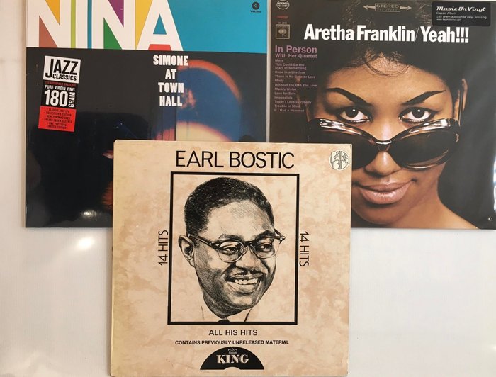 Aretha Franklin, Nina Simone, Earl Bostic - Yeah!!!, Nina Simone at Town Hall, 14 hits - Diverse titels - LP's - 180 gram, Verschillende persingen - 1977/2022