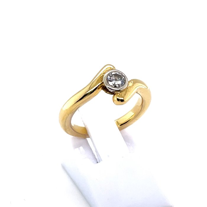 Image 2 of 18 kt. Bicolour, Gold, White gold - Ring - 0.10 ct Diamond