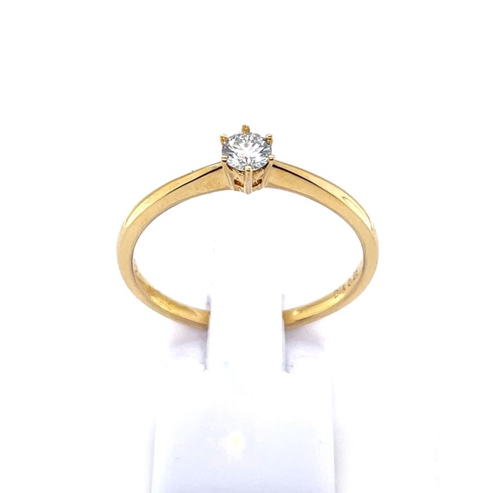 Preview of the first image of IGI Certificate Solitaire - 14 kt. Gold, Yellow gold - Ring - 0.25 ct Diamond.