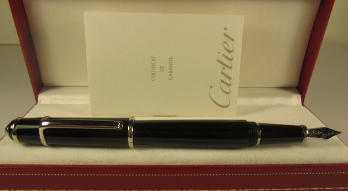 Cartier "Diabolo" - Pregiata penna stilografica Rifiniture in palladio - Box&P