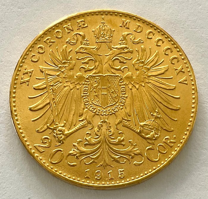 Österreich. 20 Corona 1915 - Franz Joseph I. (Neuprägung)