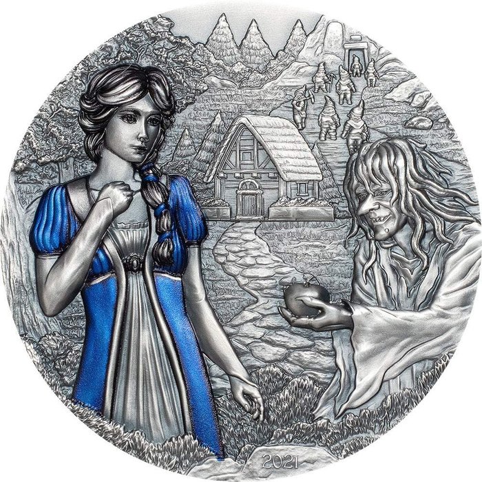 Cookeilanden. 20 Dollars 2021 - SNOW WHITE Fairy Tales Fables 3 Oz