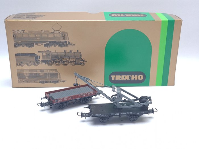 Trix H0 - 23516 - Freight wagon set - Crane set with trailer - DRG