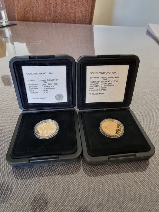 Netherlands. Dukaat 1990 / 1994, 2 x Gouden Dukaten