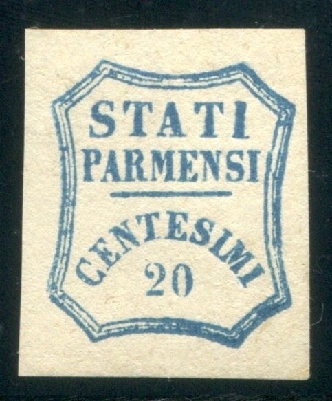 Italian Ancient States - Parma 1859 - Parma Provisional Government 20 cents light blue - sassone 15