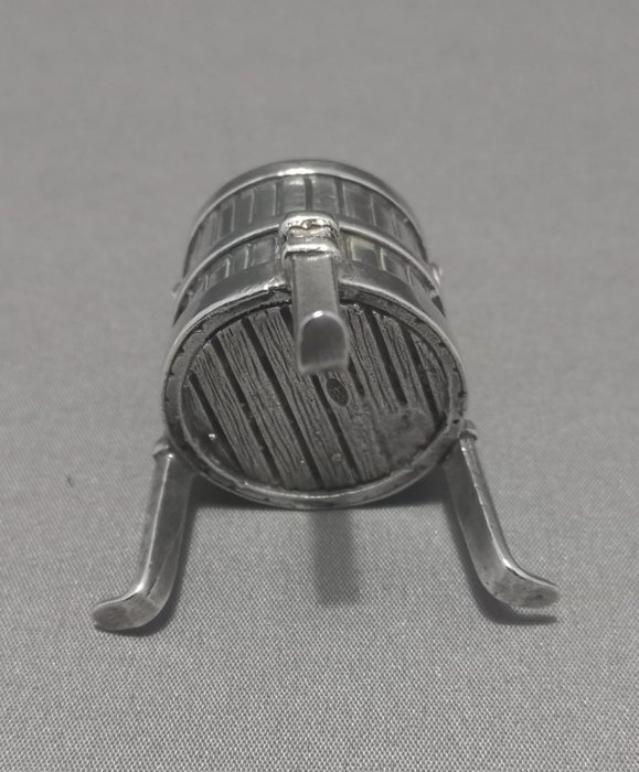 Zilveren miniatuur, Uiterst zeldzaam zilver miniatuur van zwaar uitgevoerde wastobbe (1) - .925 zilver - Nederland - Midden 20e eeuw
