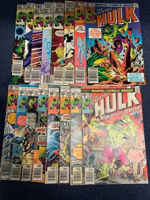 The Incredible Hulk 206,208-212,216,262-270 (2x266) - Hulj - Brossura - Prima edizione - (1976/1982)