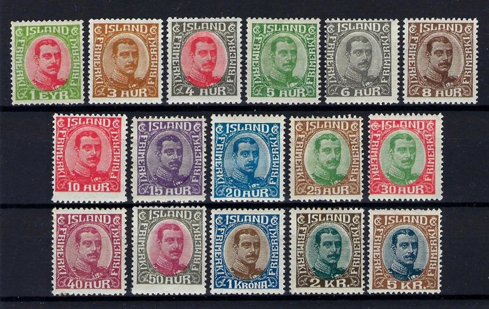 Islande 1920 - Christian X Set - N. 82/97