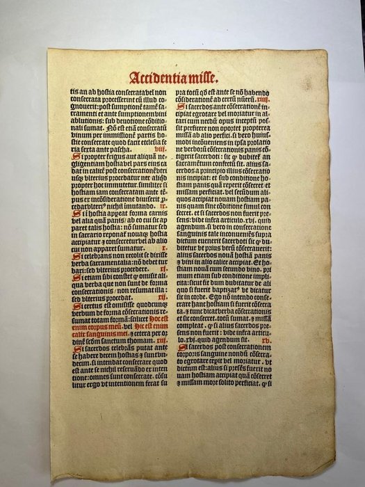 Wolfgang Hopyl (14..-1522) - 4 Post- Inkunabel Buchseiten mit Musiknoten aus einem Missale. Rubriziert. Paris - 1514