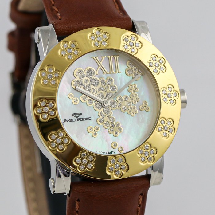 Preview of the first image of Murex - Swiss Diamond Watch - RSL953B-SGL-D-7 - Brown bracelet -"NO RESERVE PRICE" - Women - 2011-p.