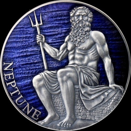 Kameroen. 3000 Francs 2021 - Neptun Planets and Gods 3 Oz with COA and BOX