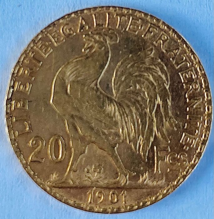 Frankreich. 20 Francs 1901 Coq Marianne
