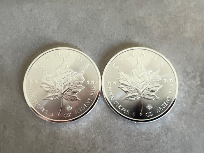Canada. 5 Dollars 2011 - Maple Leaf 2 x 1 Oz
