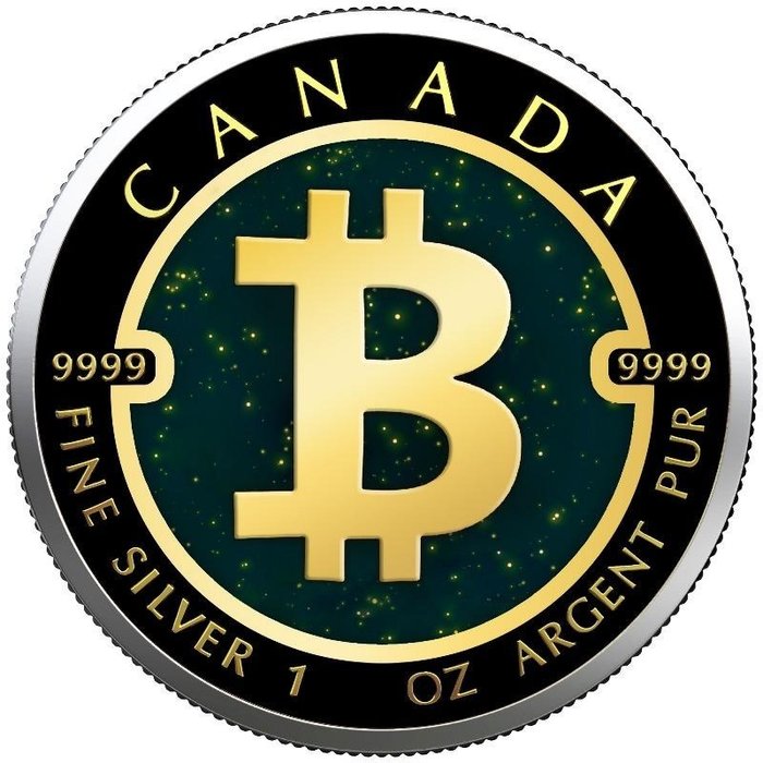 Canada. 5 Dollars 2021 - Bitcoin Space - Colorized - 1 Oz with COA