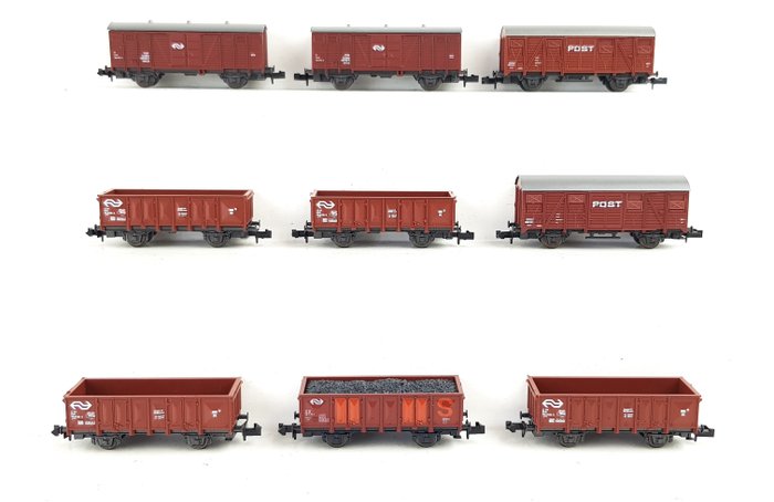 Roco N - 25077/25008/02329B/25040/2317B - Freight carriage - 9 freight cars, various types - NS