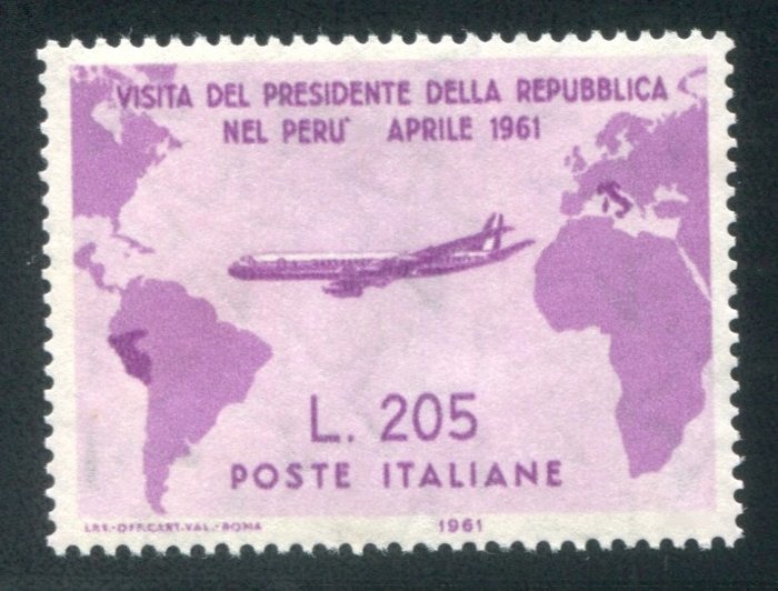 Italienische Republik 1961 - Gronchi rosa 205 lilac mint - Sassone 921