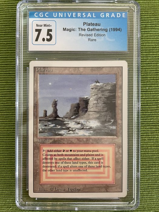 Wizards of The Coast - Magic: The Gathering - Trading card Plateau aus REVISED Graded 7.5, Dualland - 1994