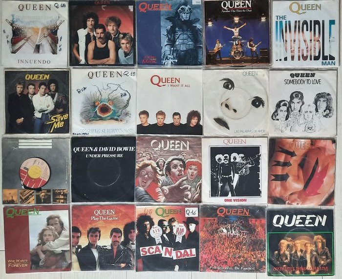 Queen - 20 of Queen's greatest hits on vinyl singles! - Diverse titels - 45-toerenplaat (Single) - Diverse persingen (zie de beschrijving) - 1975/1991