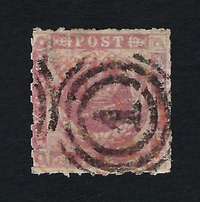 Dänemark 1854/64 - Coat of Arms 16s lilac percé - N. 7