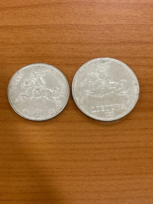 Litauen. 5 Litai 1925 & 10 Litu 1936, 2 Coins