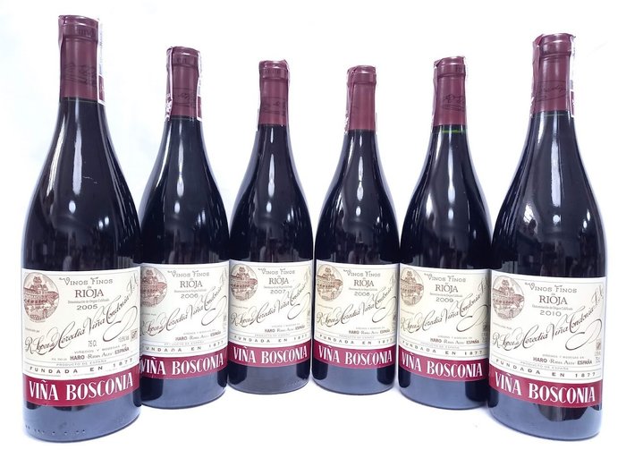 2005, 2006, 2007, 2008, 2009 & 2010 Viña Bosconia,R. Lopez de Heredia - Rioja Reserva - 6 Bottiglie (0,75 L)