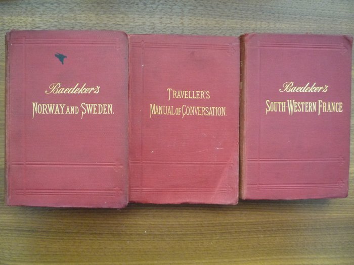 Karl Baedeker - Baedeker's Norway And Sweden/South Western France/Manual of Conversation - 1895/1899