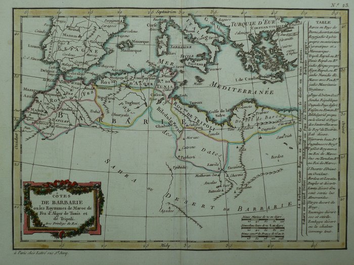 Africa, Mediterranean; Jean Lattré - Côtes de Barbarie (...) - 1781-1800