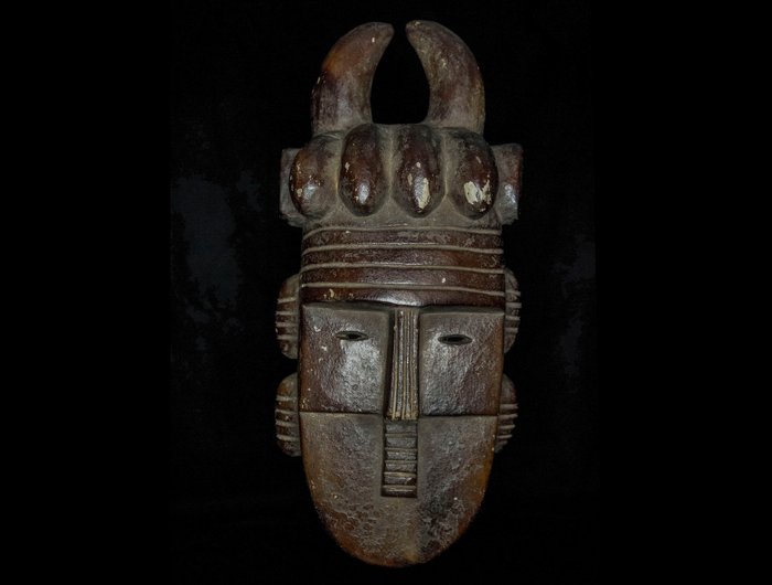 Maschera - Legno massiccio - Landai - toma - Liberia - 40 cm 