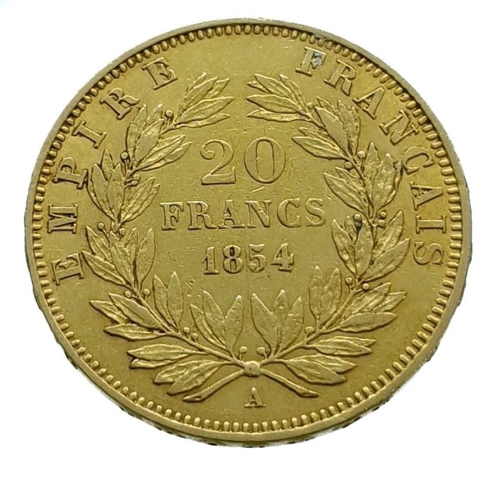 Frankreich. Napoléon III. (1852-1870). 20 Francs 1854-A, Paris
