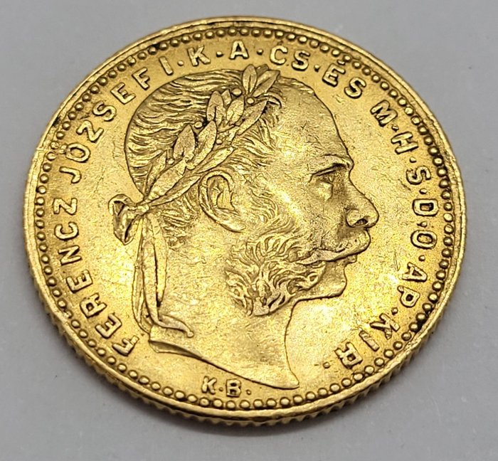 Ungarn. Franz Joseph I. Emperor of Austria (1850-1866). 20 Francs/8 Forint 1883 KB Kremnitz
