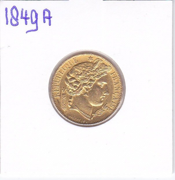 France. 20 Francs 1849 A