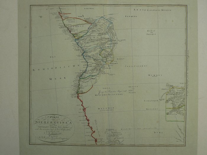 Africa, Eastcoast, Namibia, Angola; I.C.M. Reinecke / Im Verlage des Geogr. Instituts - Charte von Niederguinea - 1801-1820