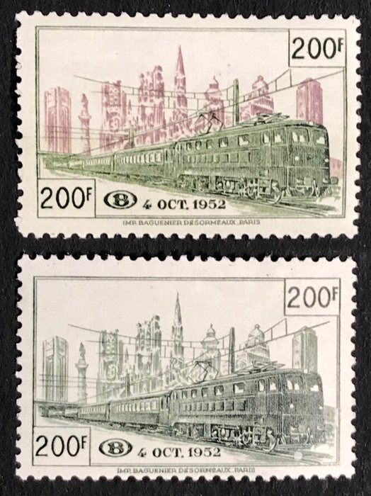 Belgien 1953 - Railway stamps - Inauguration North-South connection Brussels - MNH - TR334/335