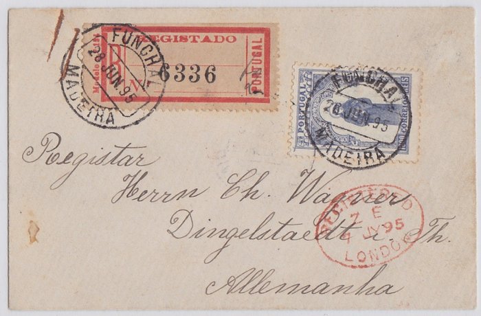 Portugal 1895 - Envelope of the 7th centenary of the birth of St. Anthony registered envelope from 1895