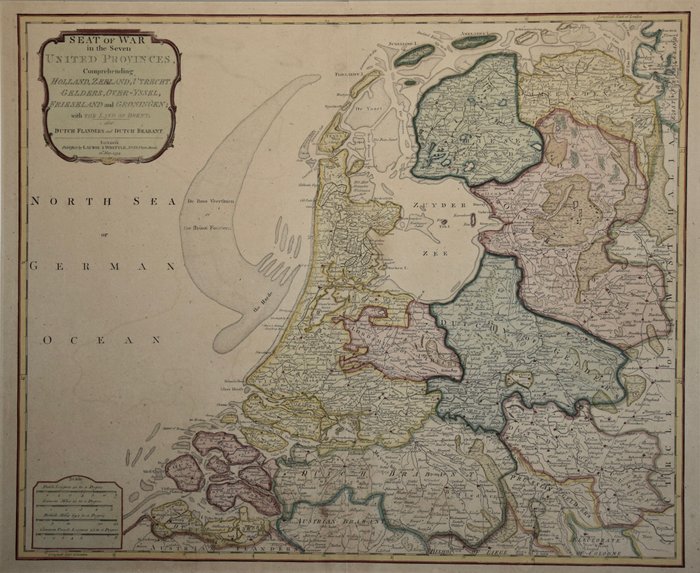 Paesi Bassi, Nederland; Laurie & Whittle - Seat of War in the Seven United Provinces - 1781-1800