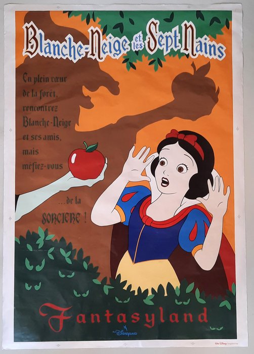 Euro Disneyland Paris - Original Ride Poster - Fantasyland - Blanche Neige et les Sept Nains - (1991)