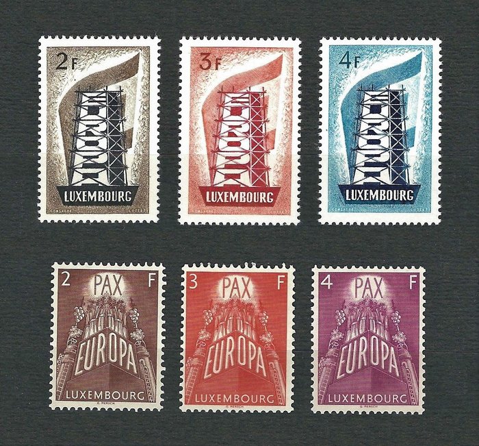 Luxembourg 1956/1957 - Europa - C.E.P.T. - 3 + 3 values - MNH - Michel 555-57 / 572-74