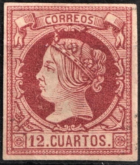 Spanien 1860/1861 - Isabella II. 12 cuartos - Edifil nº 53