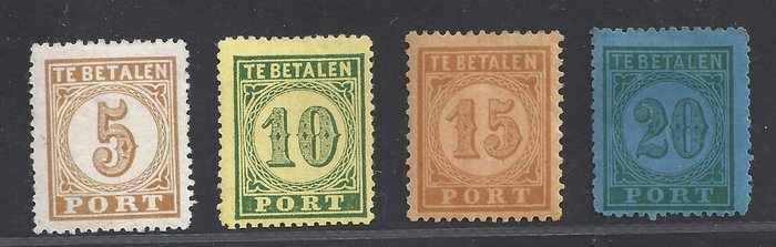 Nederlands-Indië 1874 - Port Groot waardecijfer - NVPH P1/P4