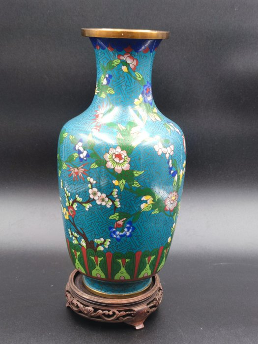 Vaso (1) - Smalto Cloisonne - Cina - Inizio XX secolo