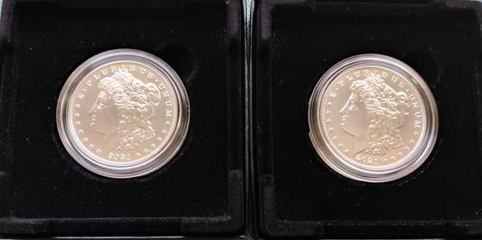 Verenigde Staten. Morgan Dollar 2021-D and 2021-S '100th Anniversary of the last year of the Morgan Dollar' (2 coins)